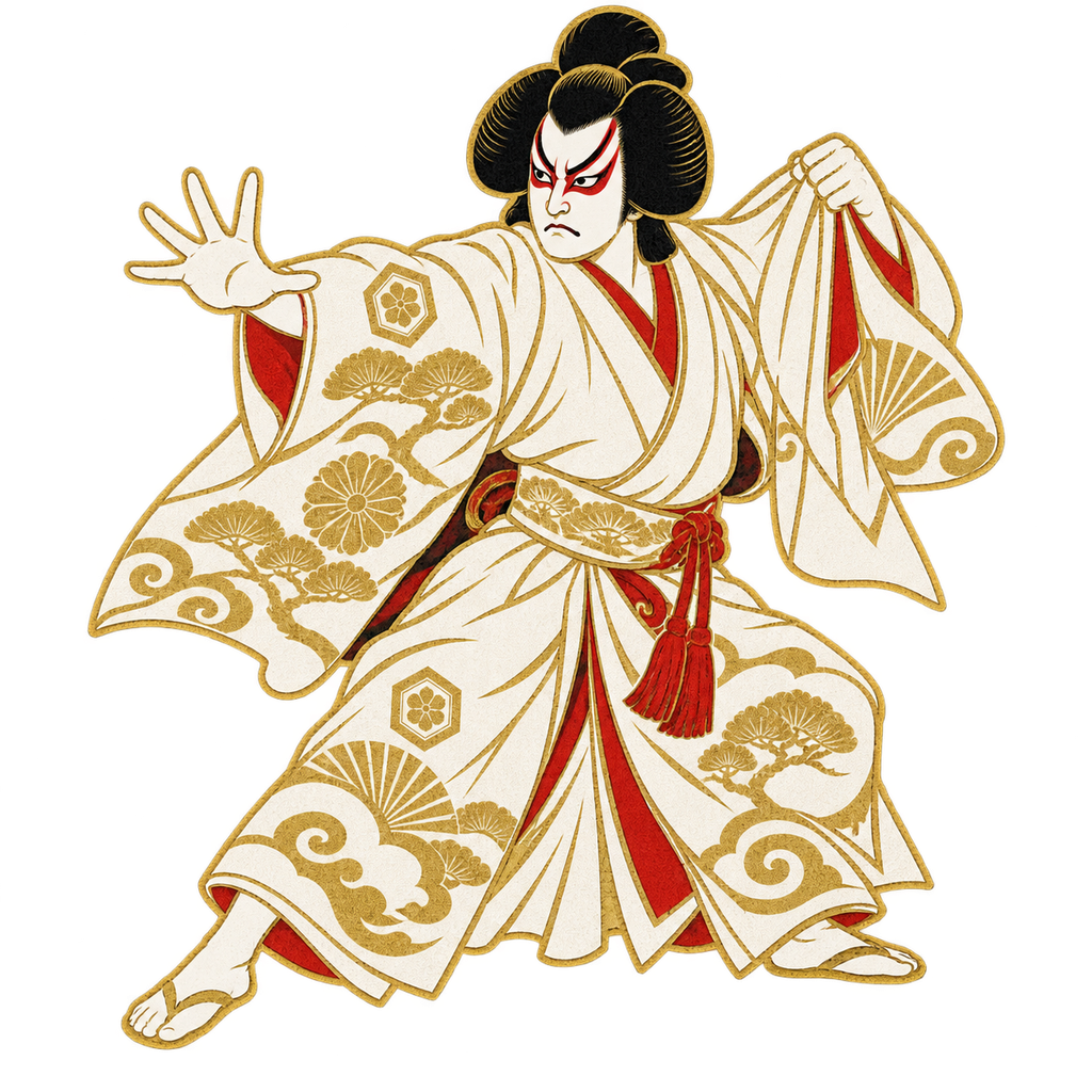 Kabuki actor illustration for KAORION BINZUKE SCENT