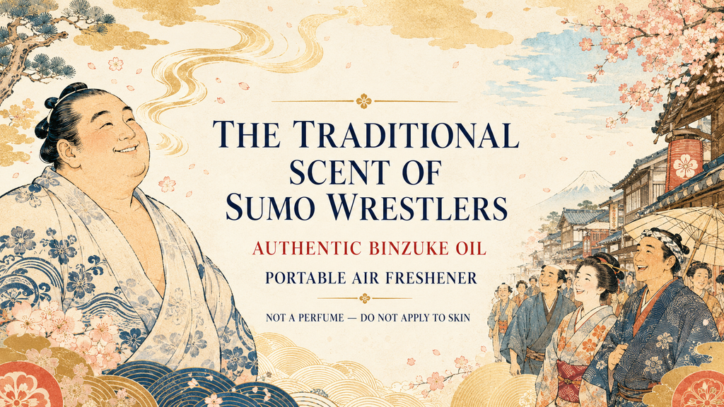 Traditional scent of sumo wrestlers made with authentic binzuke oil
